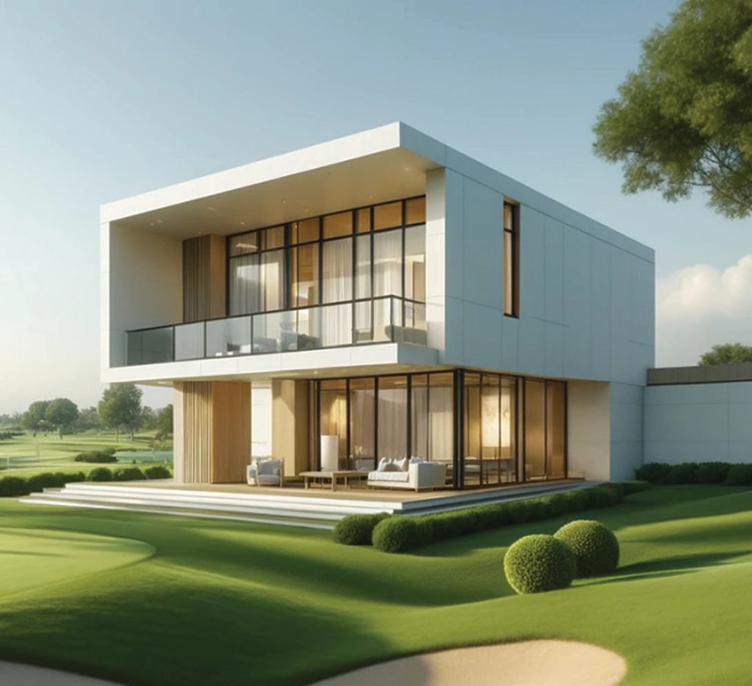 Render of a home on a Golf lot